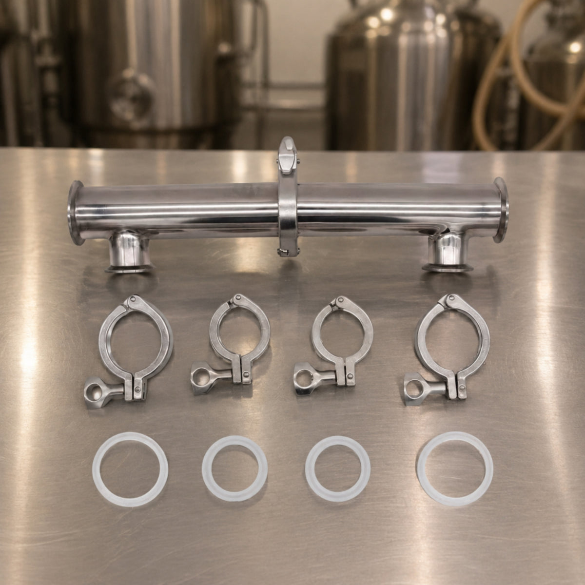 Stainless Steel RIMS Tube with Tri-Clamp Connections Polished RIMS Tube for Homebrewing