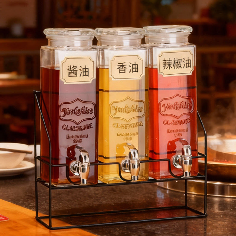 Glass Beverage Dispenser with Spigot for Commercial Use