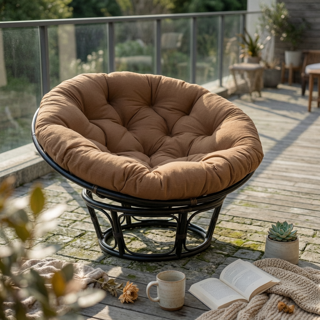 Hanging Swing Seat Cushion Soft Textile Round Hanging Basket Chair Cushion for Balcony, Living Room