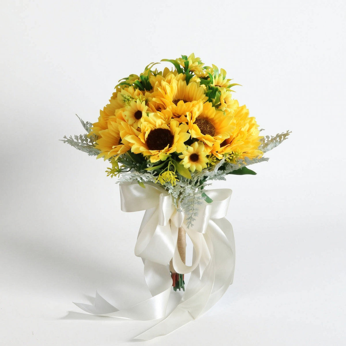 Artificial Bouquet Lifelike Silk Wedding Flowers Handmade Floral Arrangement Easy to Carry Suitable for Bridal Ceremonies Photo Shoots Home Decoration 25cmx35cm