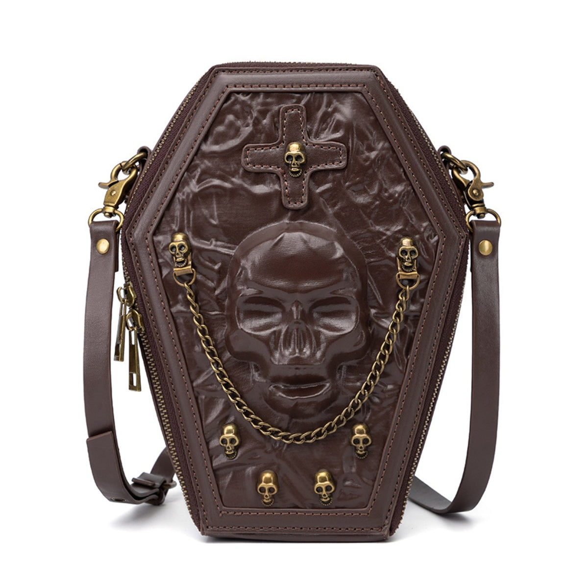 Crossbody Bag Hard-Sided Gothic Handbag Adjustable Bag for Goths, Cosplayers, Concerts, Cosplay