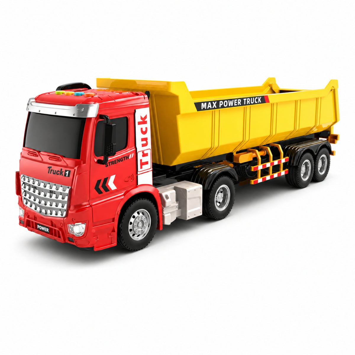 Inertial Toy Truck with Trailer Plastic Transport Truck Toy Friction Powered Interactive for Children, Toddlers, Playroom, Play Mat