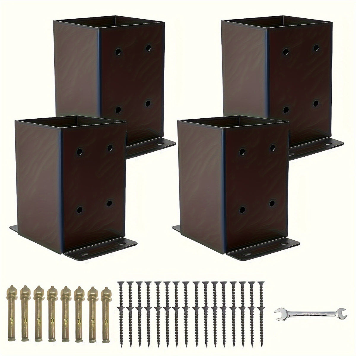 Pergola Railing Post Base Anchor for Deck Fence Post, Custom Hardware, Simple Style Iron