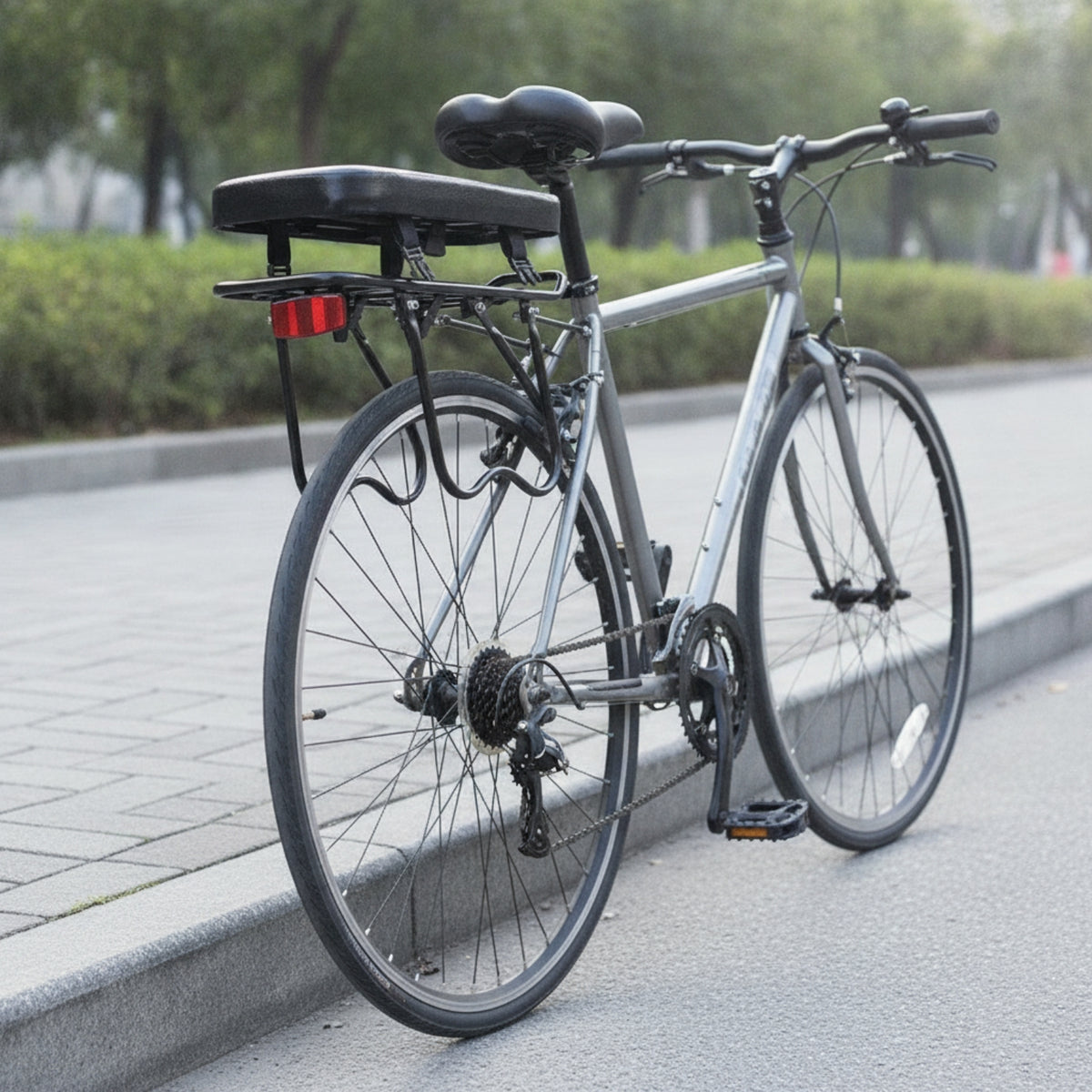 Padded Bike Rack with Seat Cushion Adjustable Bike Cargo Rack Easy to Install Two-Wheeler Luggage Carrier Stable for Cyclists