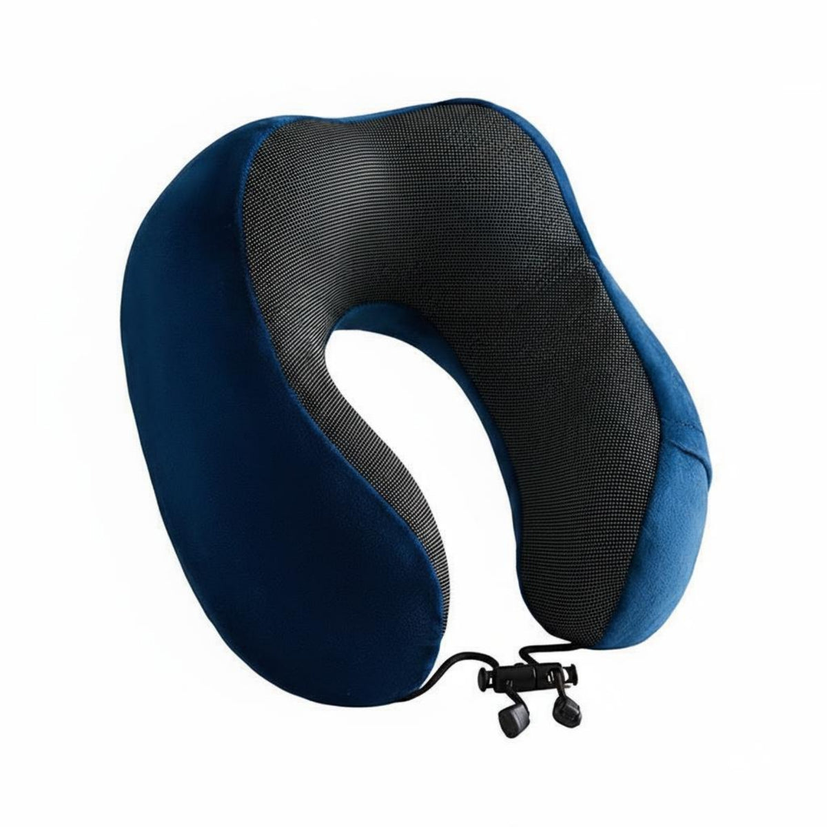 Soft Cover Memory Foam Neck Pillow Textured Panel U-Shaped Neck Pillow Drawstring Cord