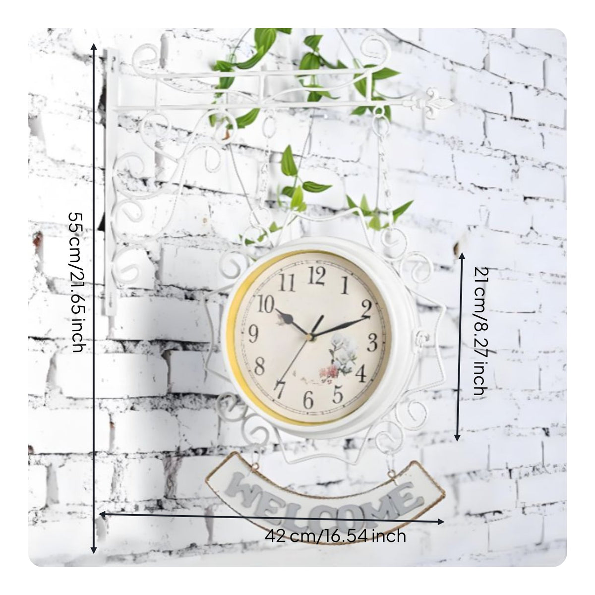 Double Sided Wall Timepiece Easy to Read House Decoration for Living Room, Patio
