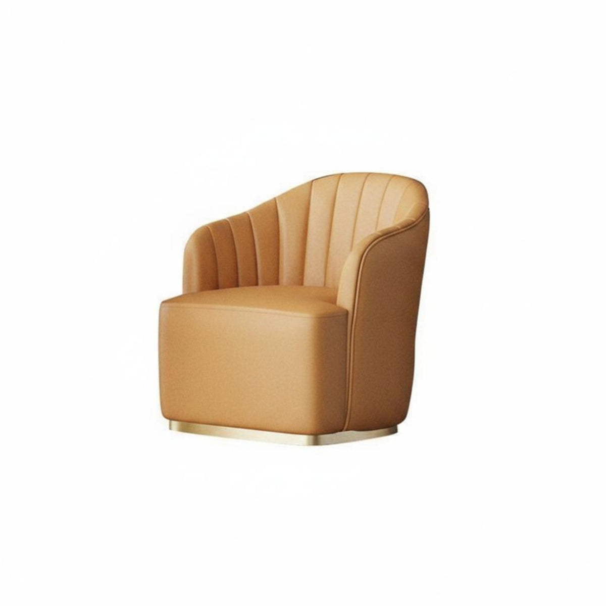 Tufted Armchair Modern Minimalist Design Grooved Tufted Barrel Chair Long-Lasting Construction Thickly Padded Seat for Balcony