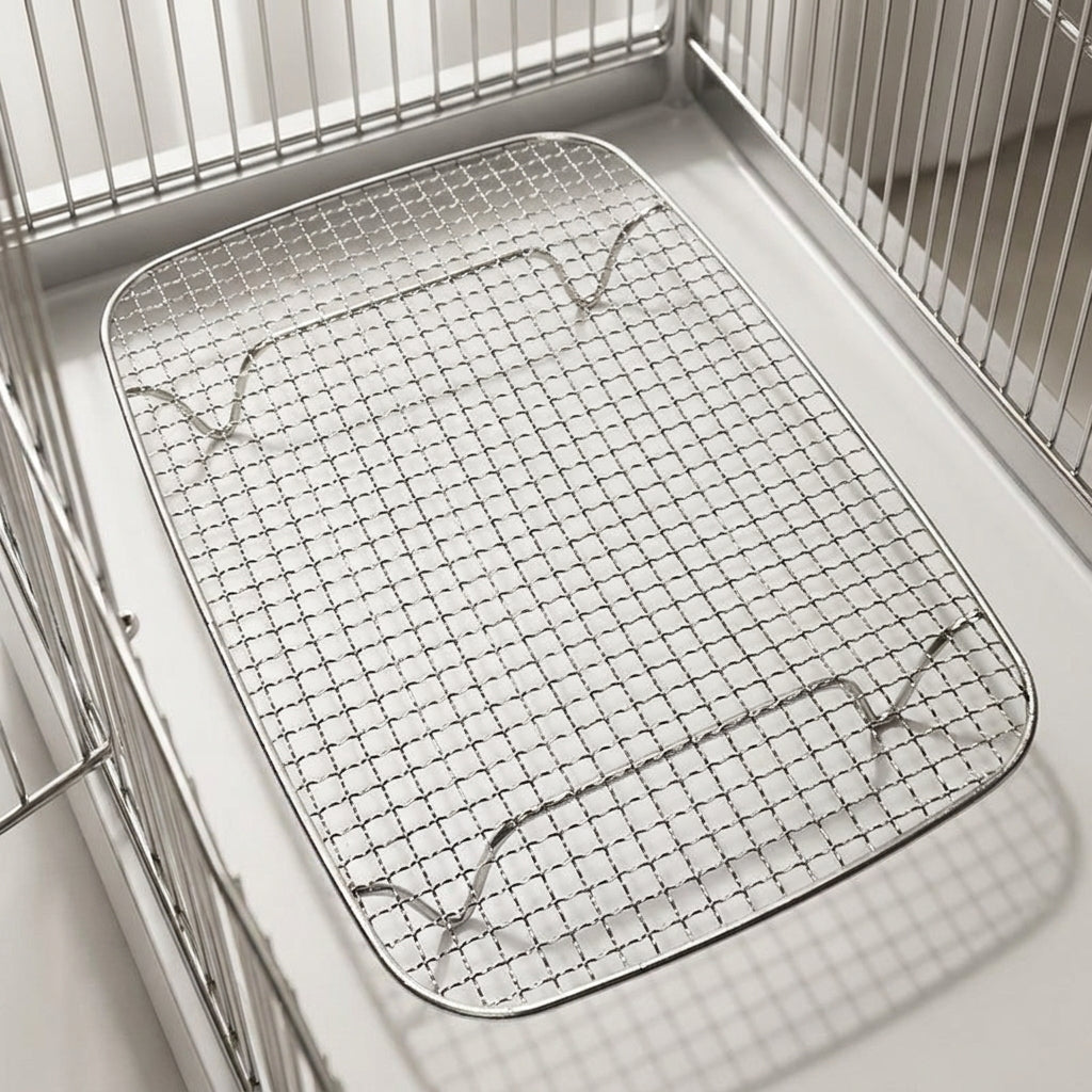Cage Feeder with Water Bowls and Feeding Cups, 304 Stainless Steel Feeding Dish with Feces Separation Net, Hand-Rearing Bird Breeder Supplies