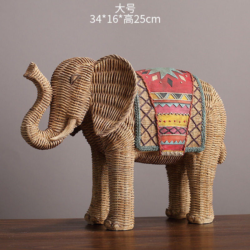 L Rattan Elephant