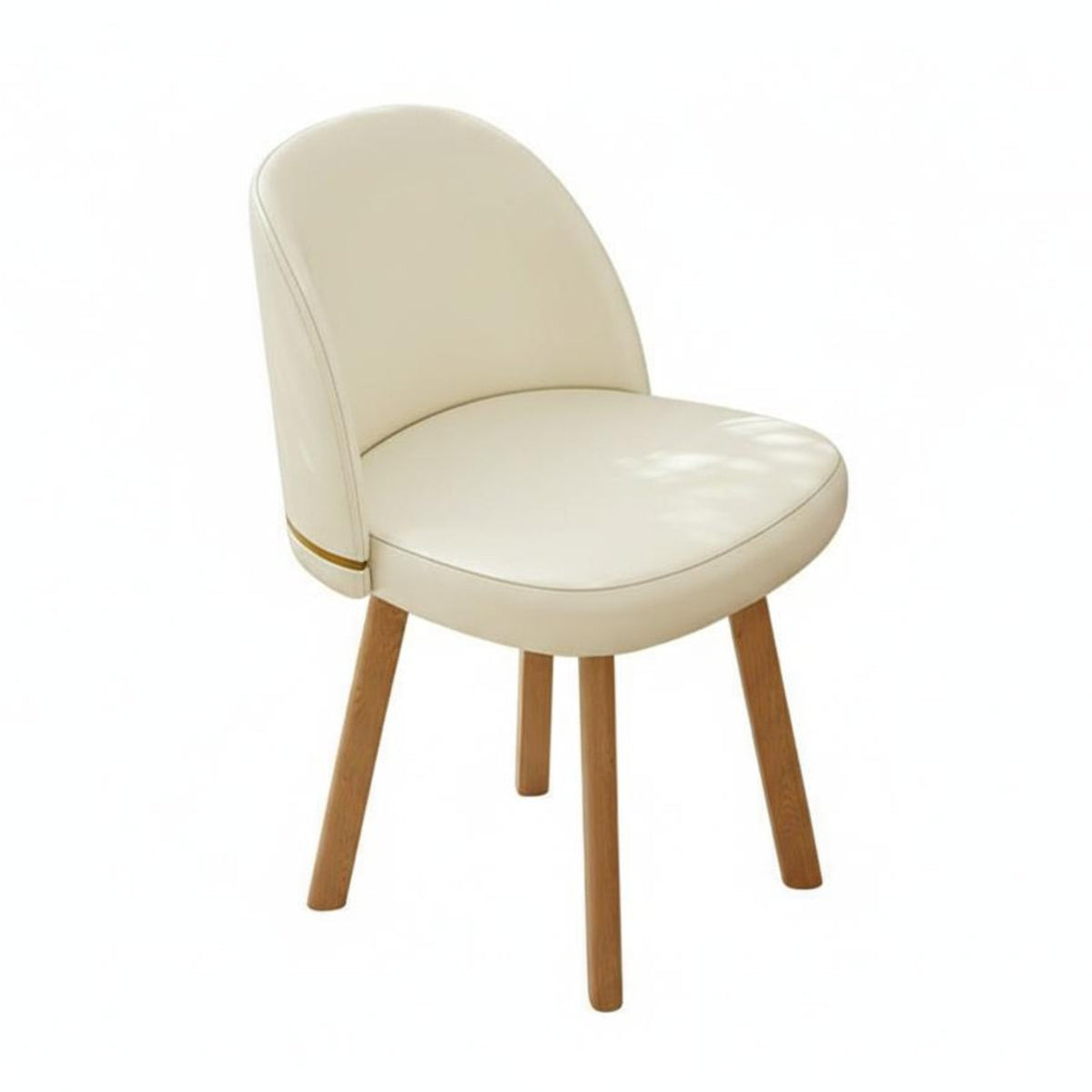 Upholstered rotating Chair with Casters Creamy and design Upholstered Vanity Chair