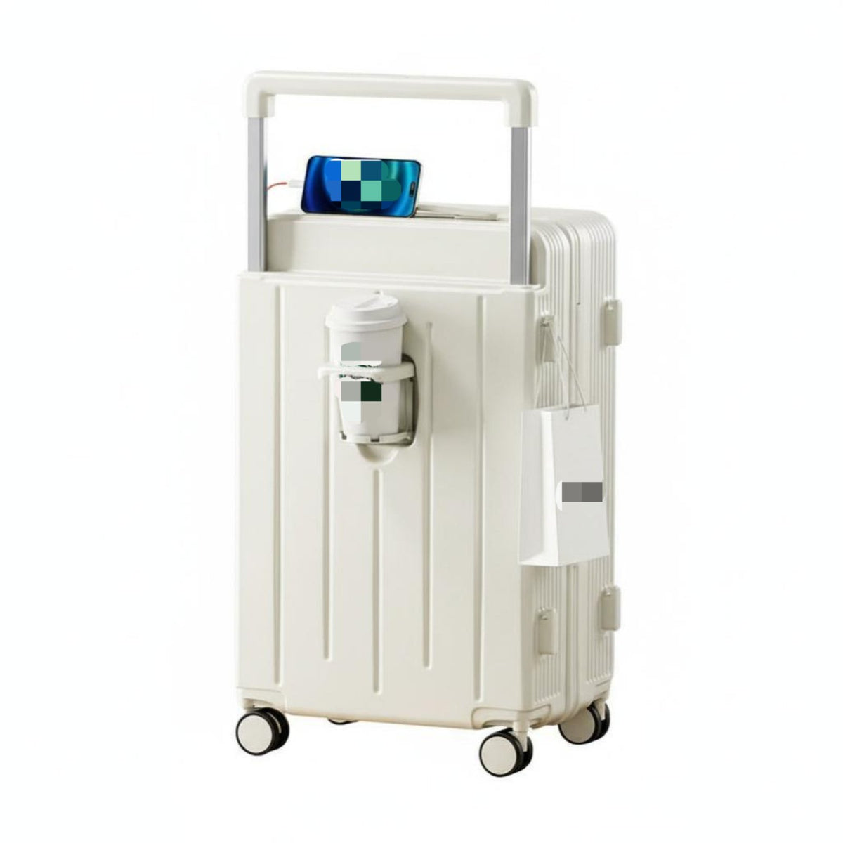Multifunctional Luggage Wide Stable Handle Hardside Carry-on Lightweight