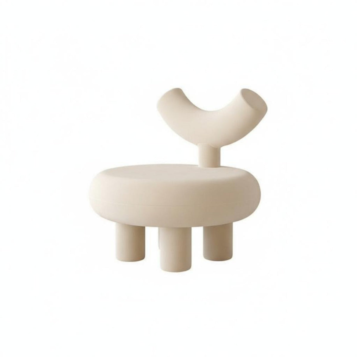 Sculptural Armchair Abstract Design Upholstered Wood Frame Armchair Space-Saving Size High-Density Foam for Business Owners