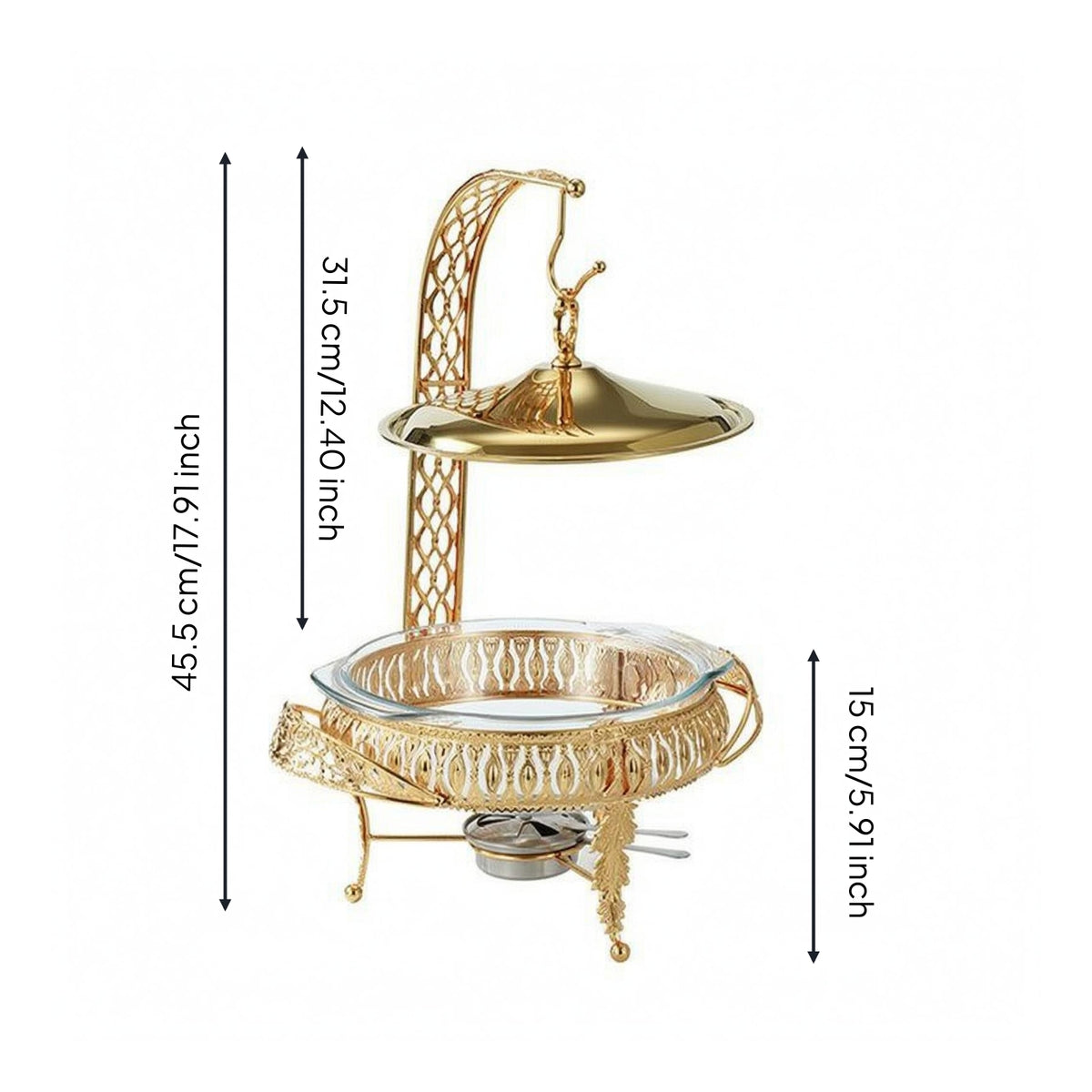 Buffet Chafing Dish Gold Finished Burner Chafing Dish Ornate