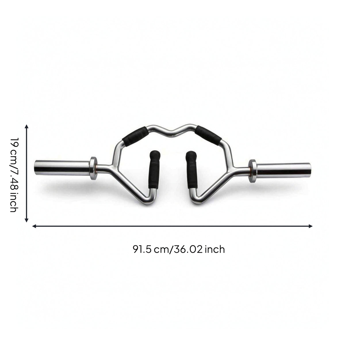 Triceps Barbell Bar Textured Grip Barbell with Angled Frame Non-Slip for Weightlifters, Strength Training
