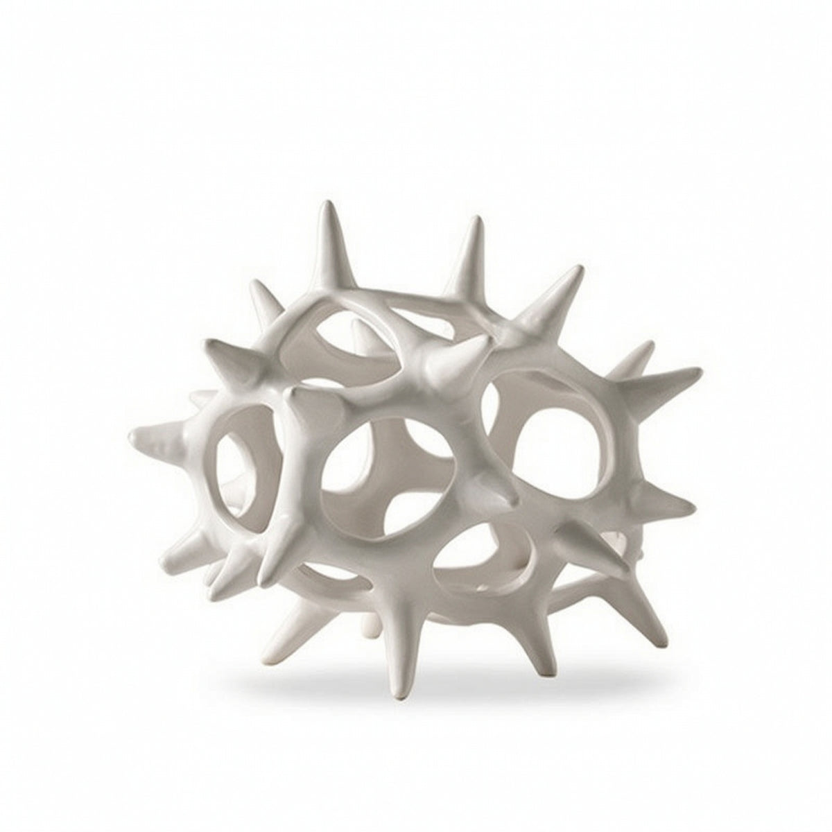 Ceramic Sculpture Abstract Decorative White for Bookshelf
