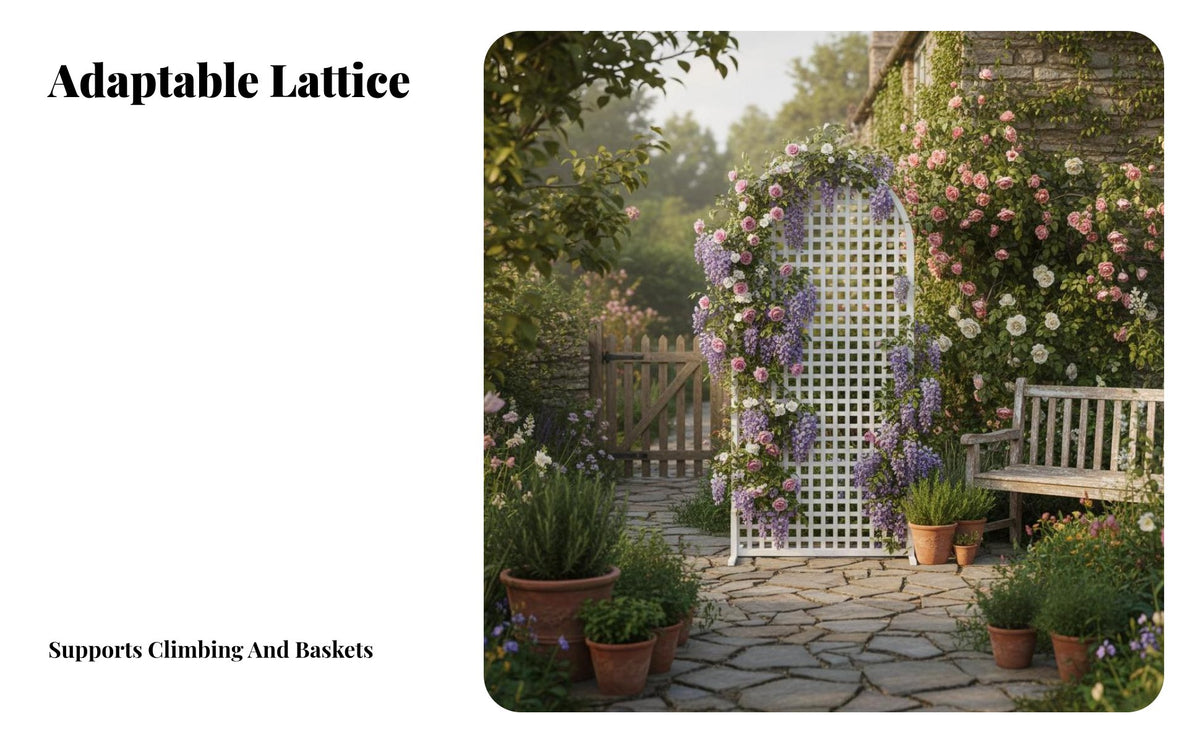 Weather-Resistant Arched Plant Trellis Sturdy Support Arched Top Trellis Long-Lasting Garden Archway Decorative Accent for Homeowners, DIY Enthusiasts, Vegetable Growers, Patio, Balcony, Lawn, Greenhouse
