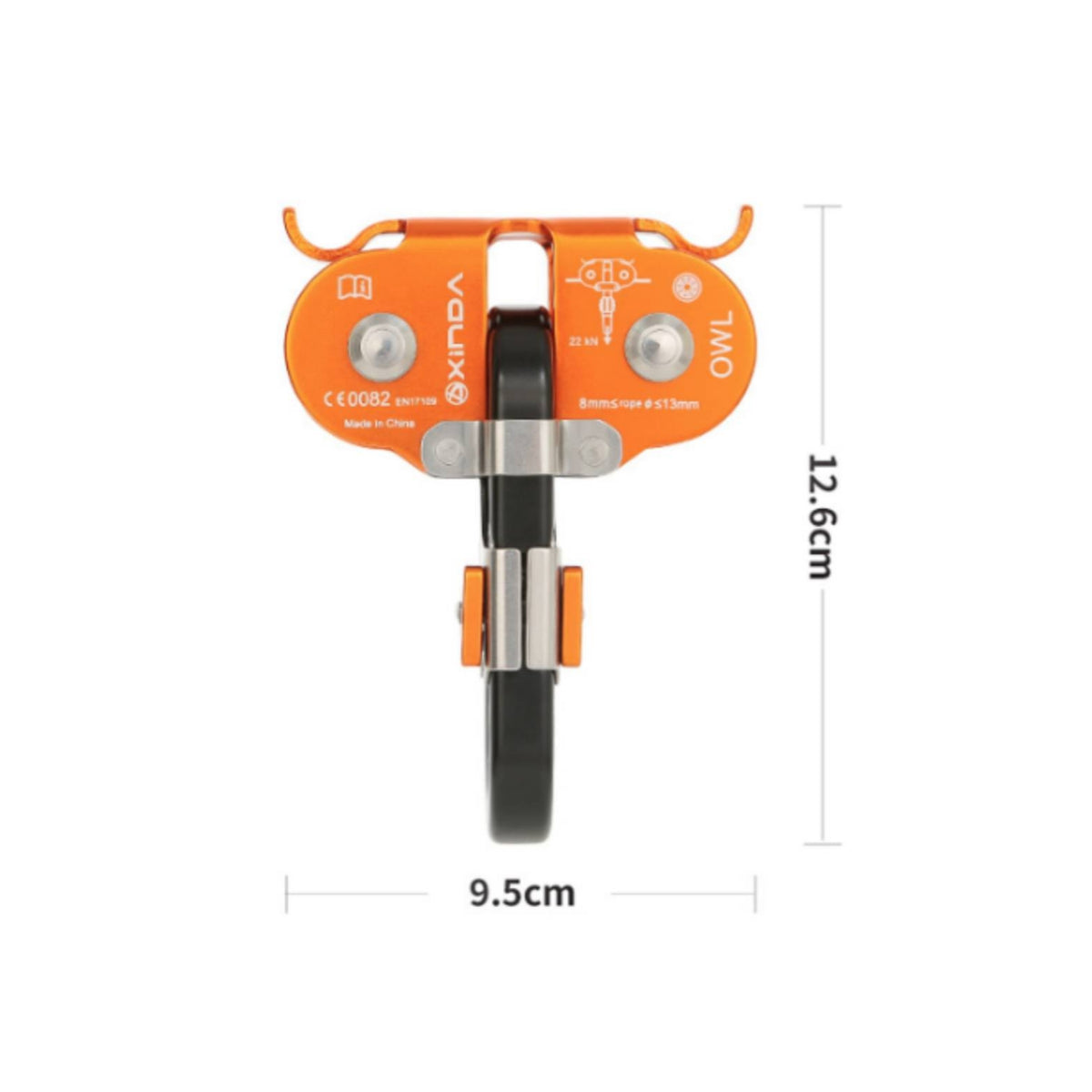 Compact Double-Pulley Trolley Automatic-Locking Aerial Traverse Line Pulley Trolley Aluminum Alloy High Strength for Climbers, Climbing
