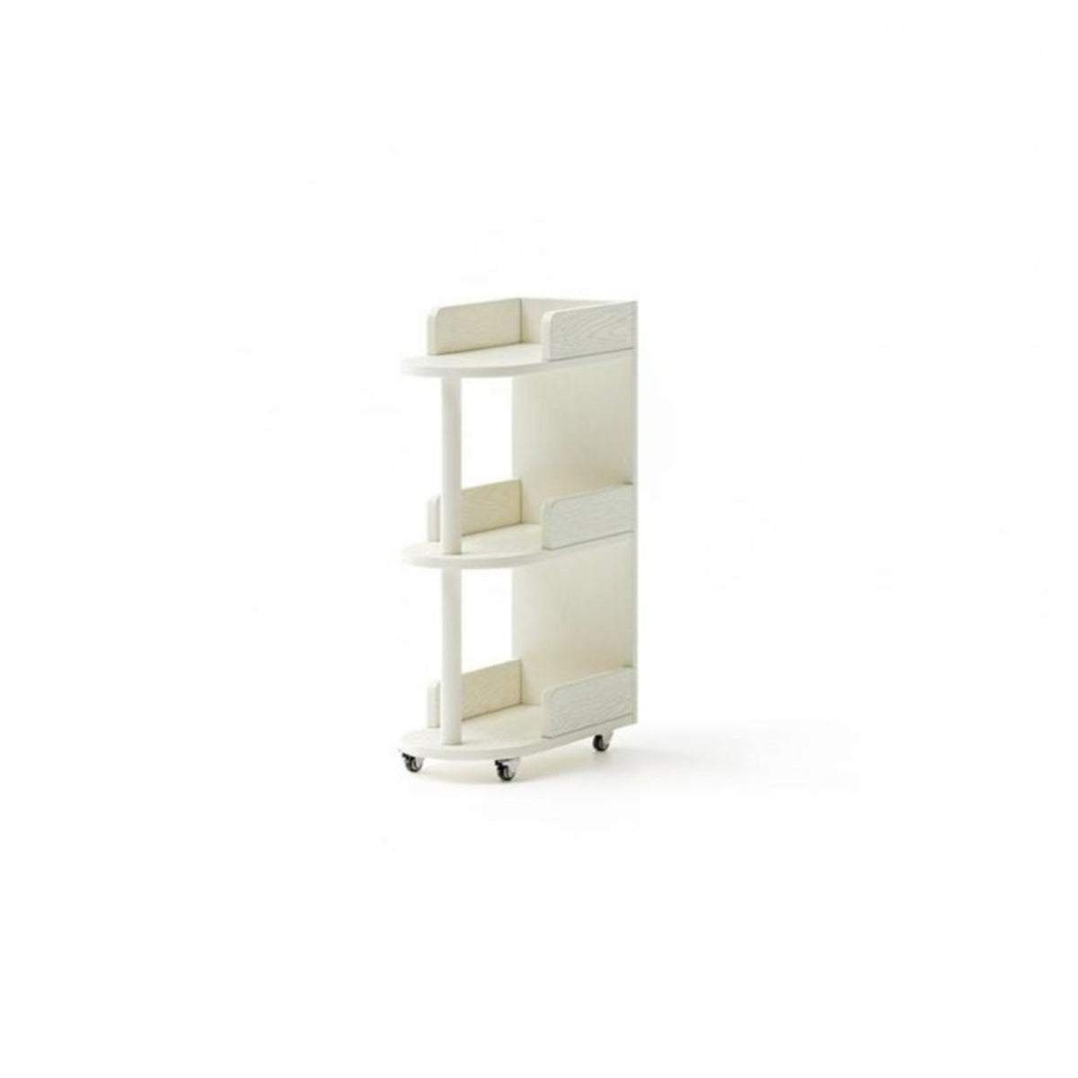 Multi-Tier Rolling Trolley Versatile Side Cabinet Raised Edges for Narrow Gaps