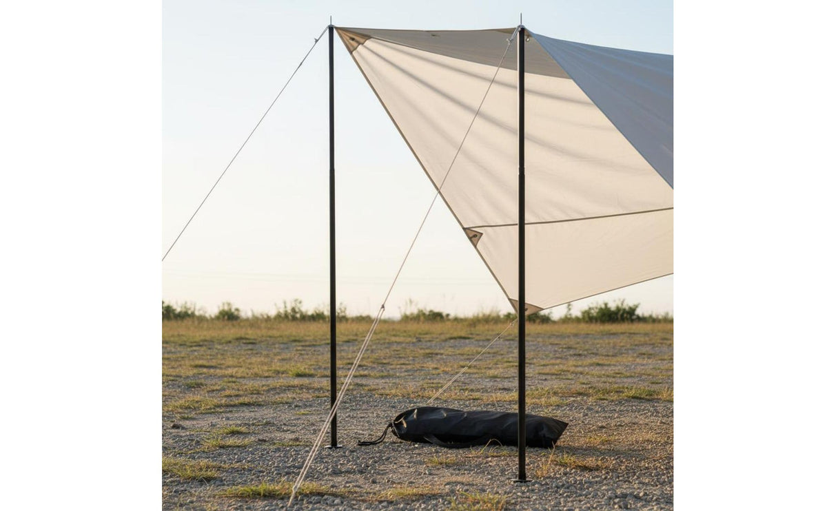 2 Pieces Steel Shelter Support Rods Additional Long Steel Shelter Poles Tarp Poles Long-Lasting Camping Equipment Easy Assembly