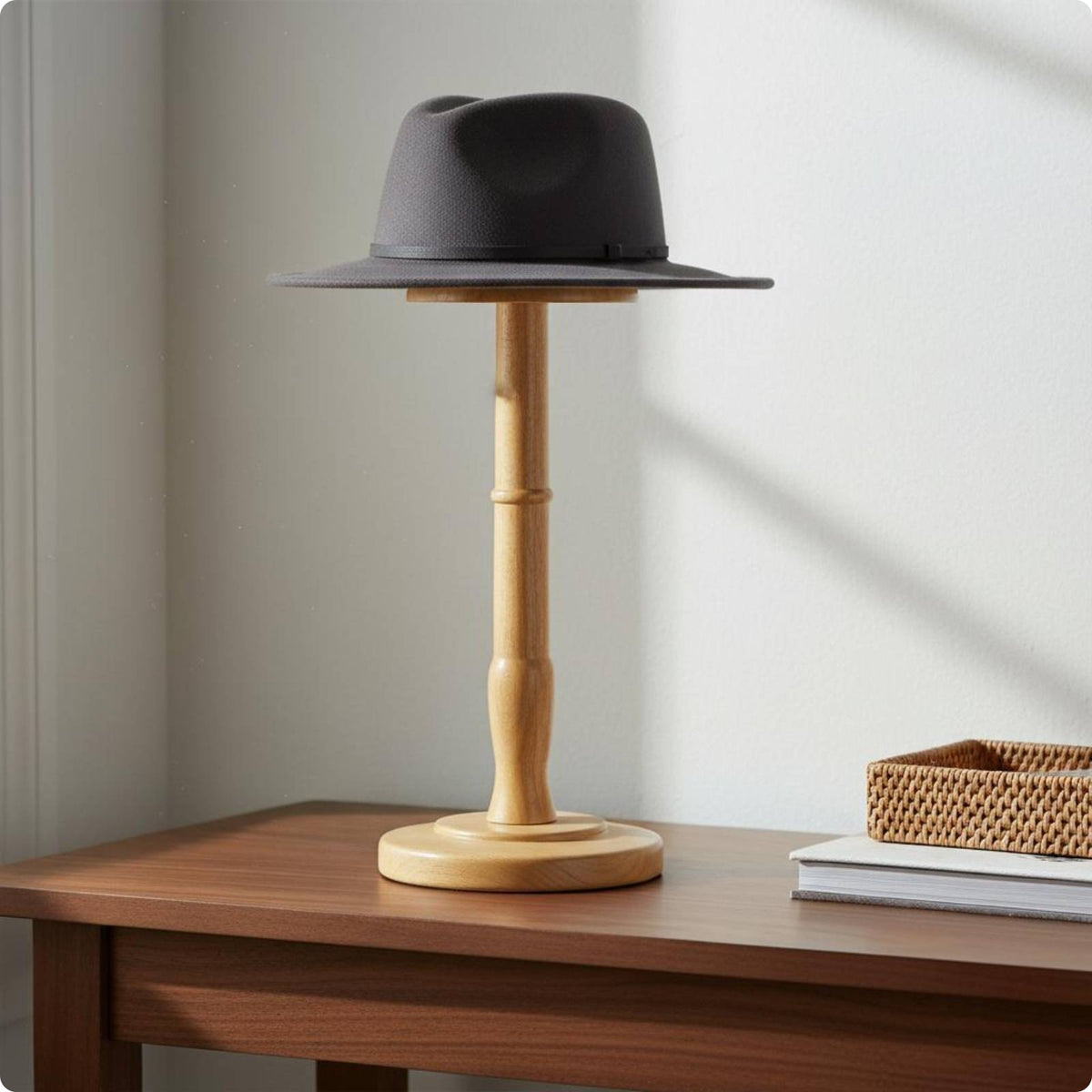 Wooden Hat Stand Freestanding Baseball Cap Organizer Shape Keeping