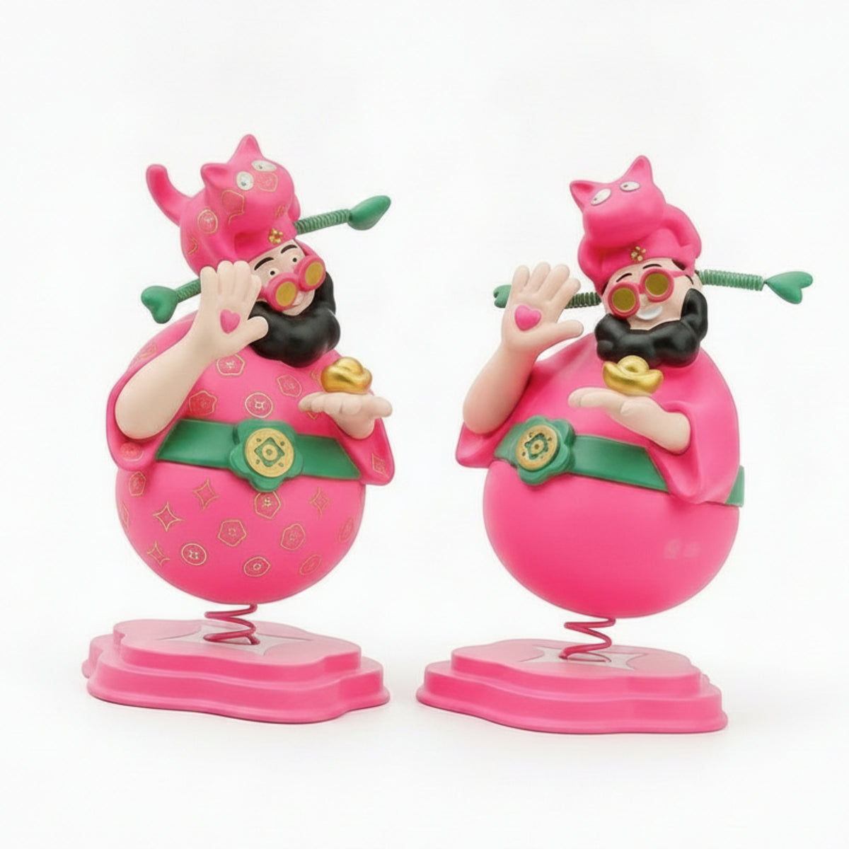 2 Pieces Car Dashboard Bobblehead Playful Spring Figurine Funny for Office Desk