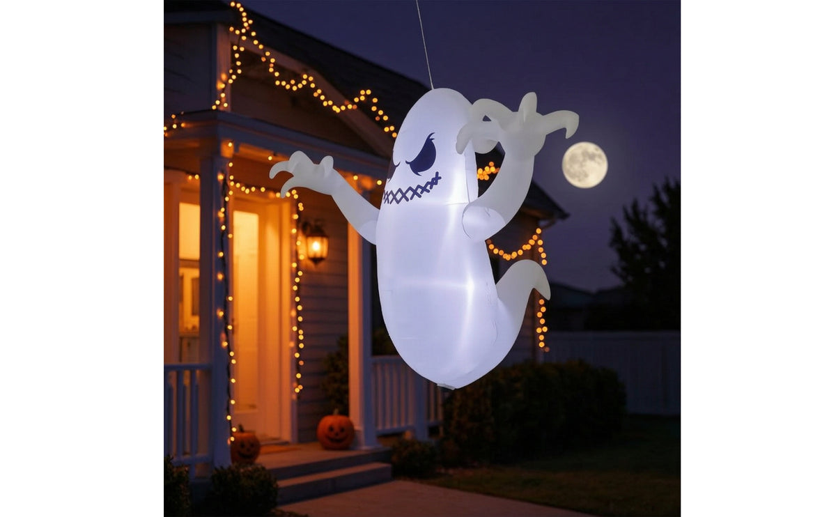 Hanging Inflatable Ghost Glowing Ghost with LED Lights Outdoor Halloween Decoration Indoor for Porch
