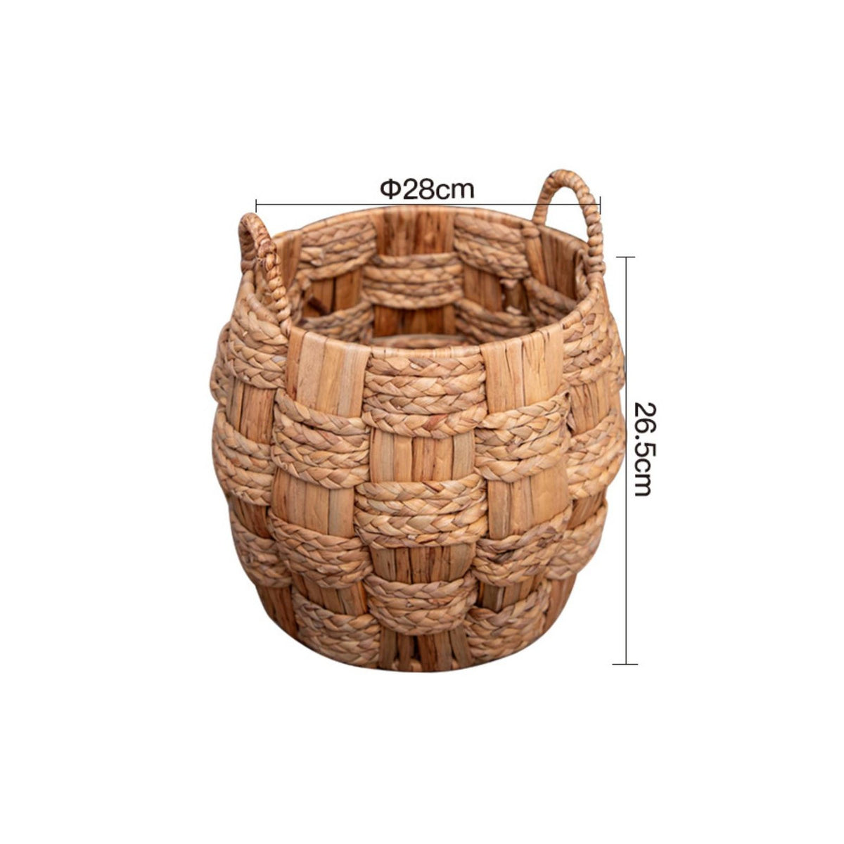 Rattan Hamper Handwoven Rattan Basket Two Handles for Bathroom