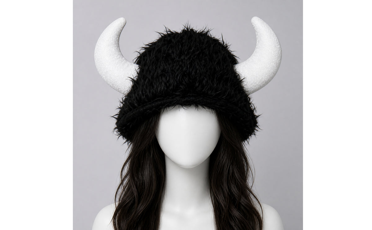 Soft Hat with Protrusions Furry Hat with Protrusions Unisex Headwear for Partygoers, Costume Parties, Photoshoots