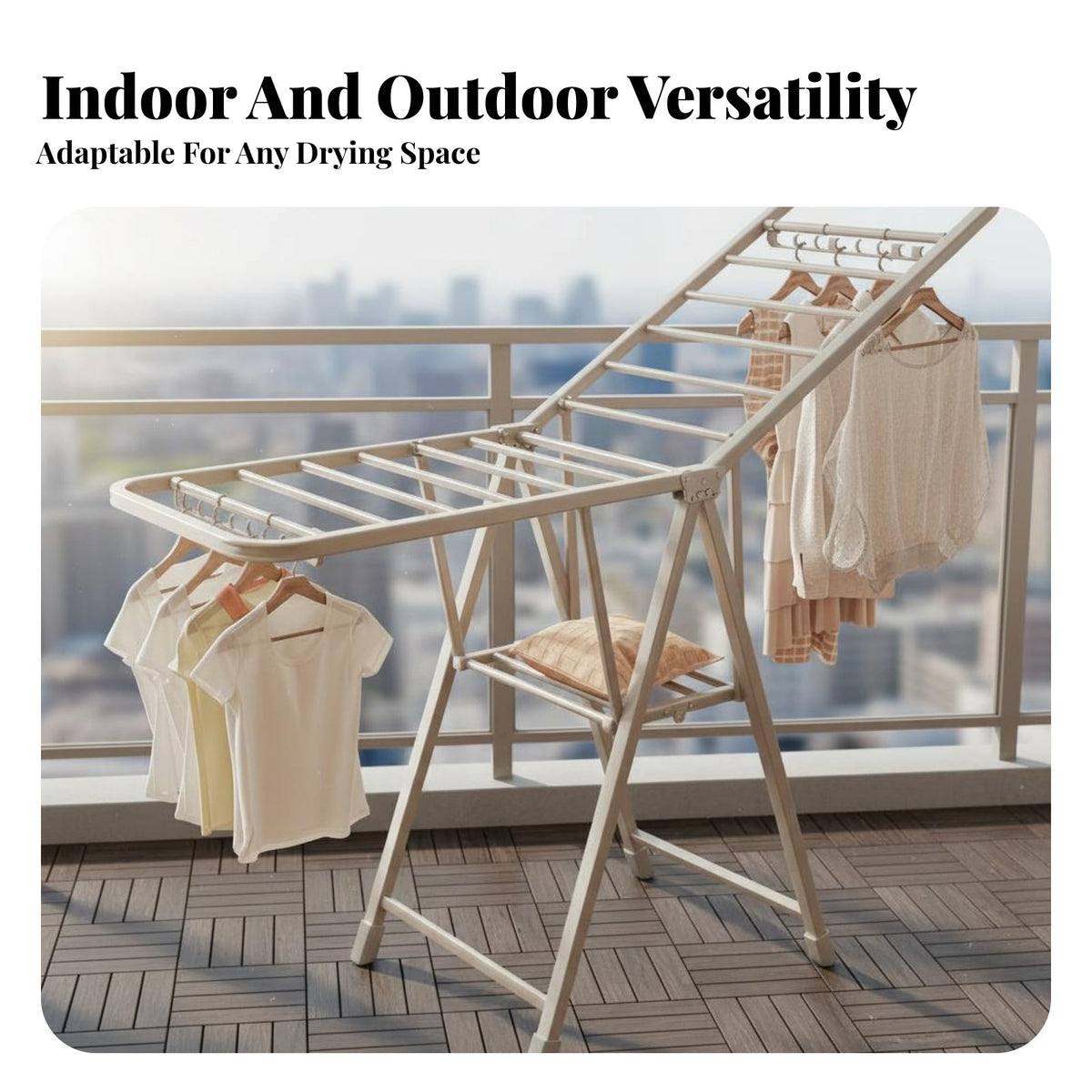 Foldable Extension-Shaped Drying Storage Areasaving Foldable Extension-Shaped Rack Multi-Functional Clothes Airer for Homemakers, Home Residents