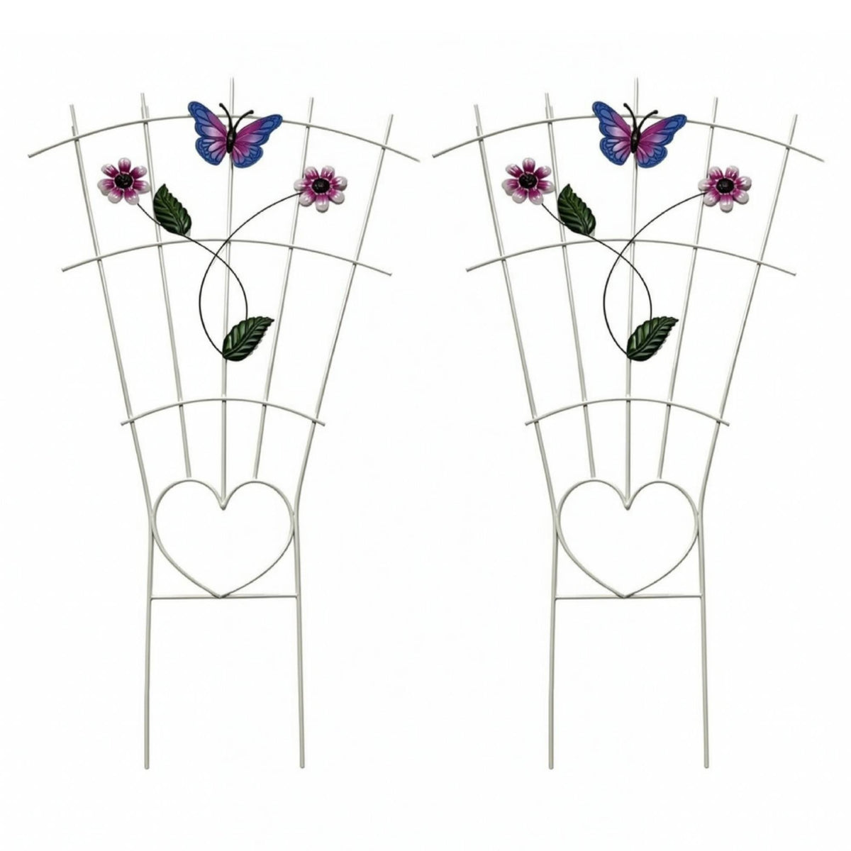 2 Pieces Fan Trellis Decorative Climbing Plant Trellis Compact for Flower Beds