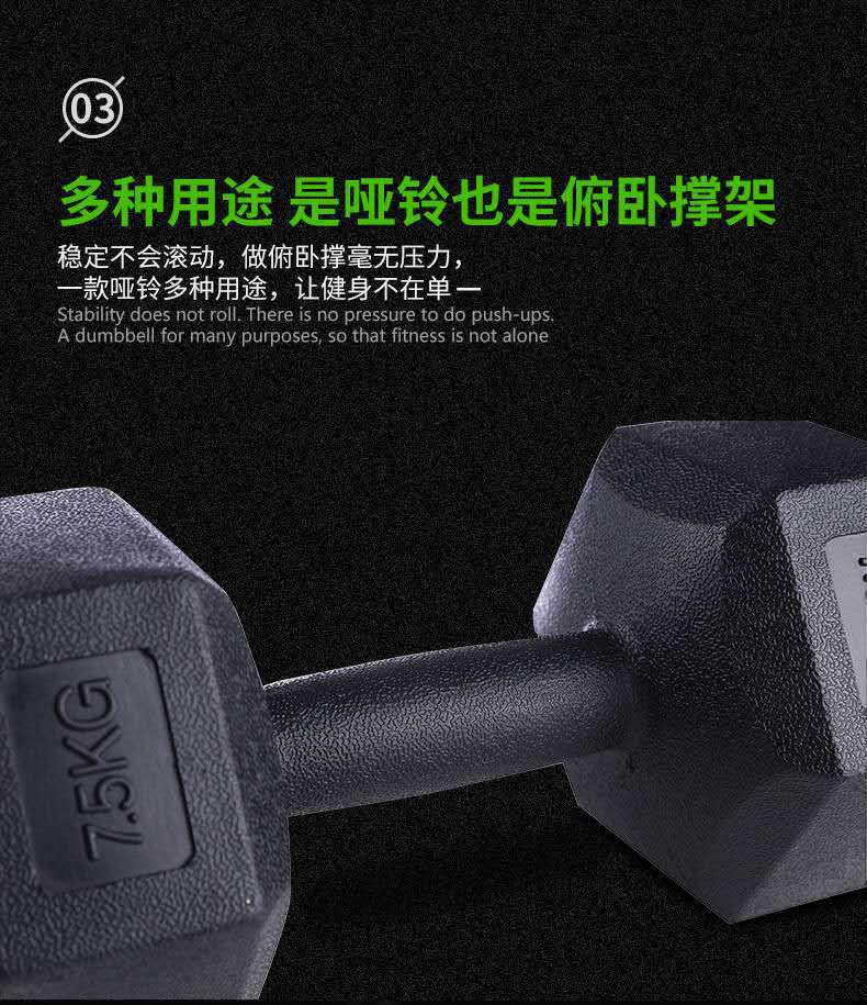 Hex Dumbbell with Cement Fill for Home Gym and Fitness