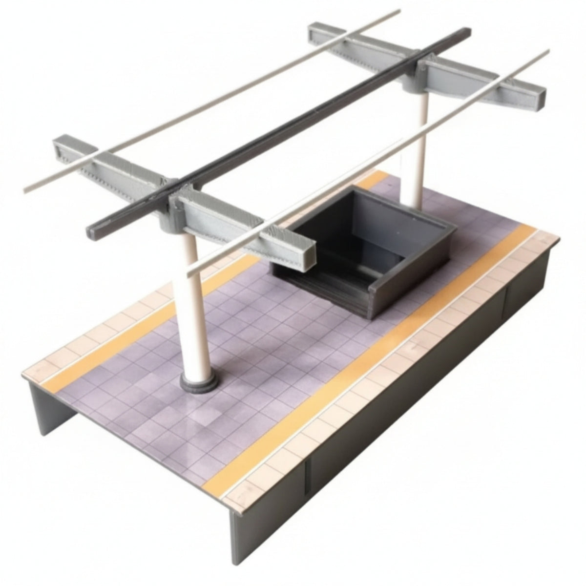 No-Light Underground Station Model DIY Station Platform Model Miniature Railway Platform Kit Scale for Hobbyists, Train Layouts