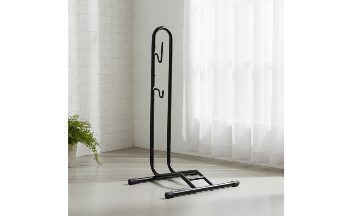 Upright Floor Bike Stand Vertical Freestanding Bike Rack Stable Two-Wheeler Repair Stand Space-Saving for Cyclists, Riders, Garage, Home Storage