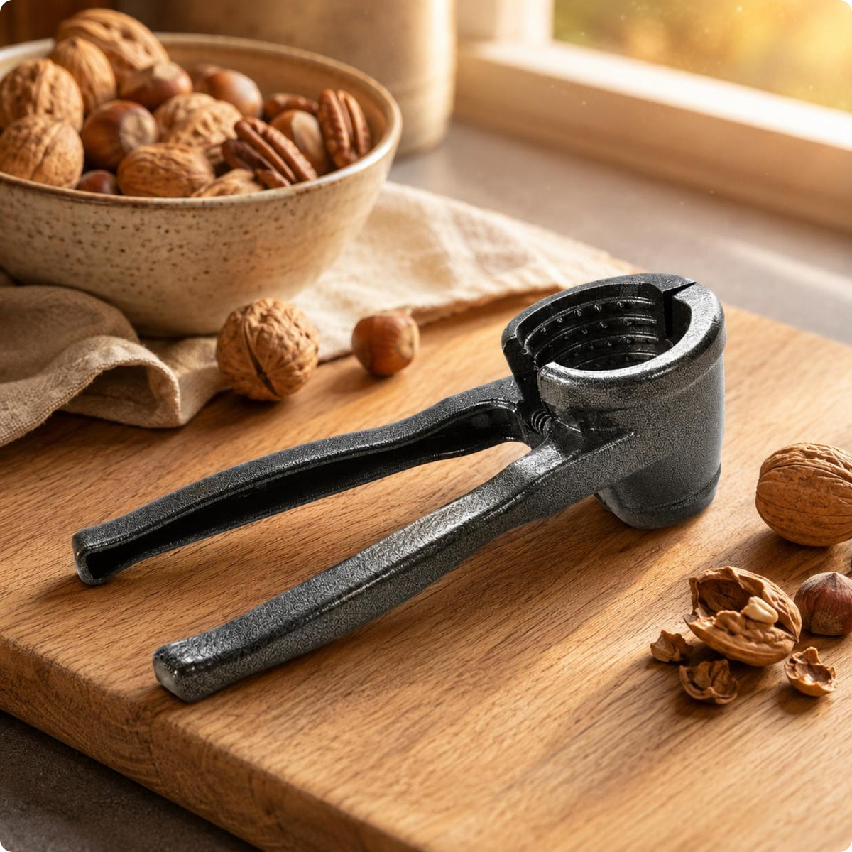 Manual Nutcracker Serrated Grip Kitchen Tool Textured Surface