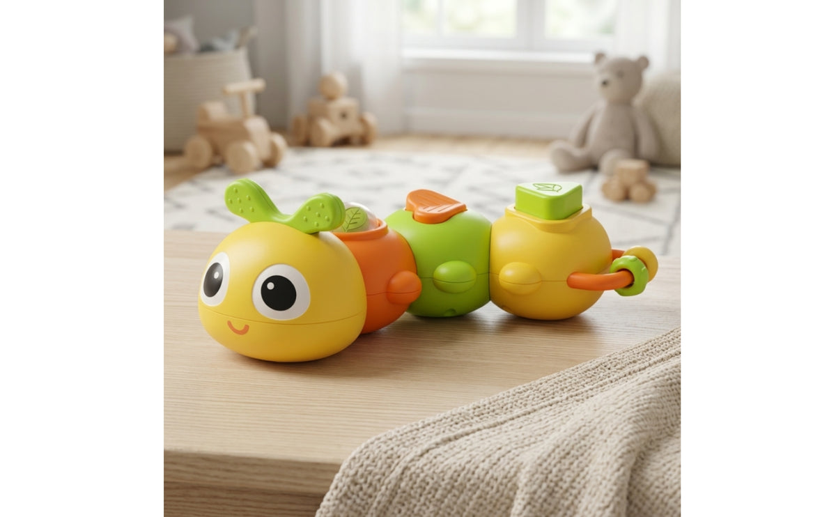 Pressable Caterpillar Toy Textured Press Toy with Sound Tactile Sensory for Toddlers