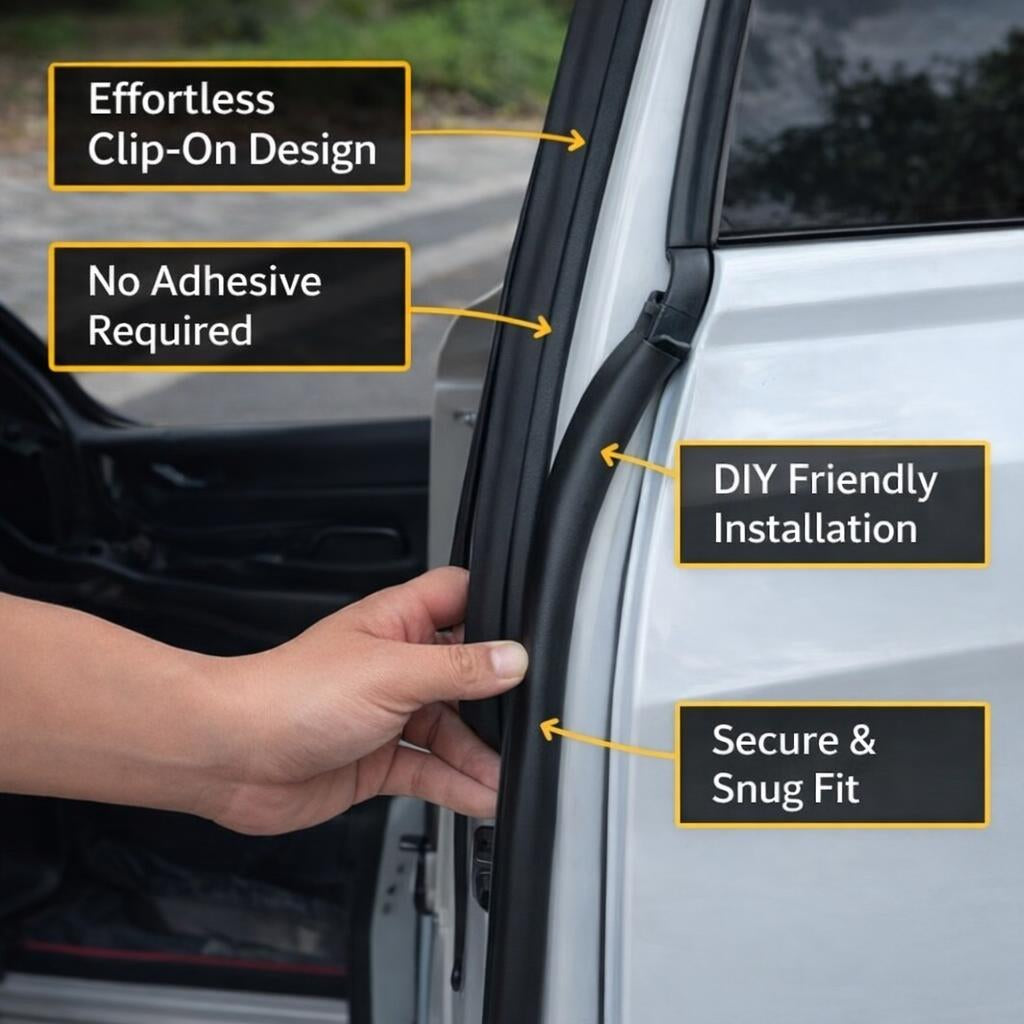 Black B-Pillar Door Seal Strip, Car Sealing Strips for B Pillar Trim, Wear Resistant Car Door Protector, B Pillar Car Door Seal Strip