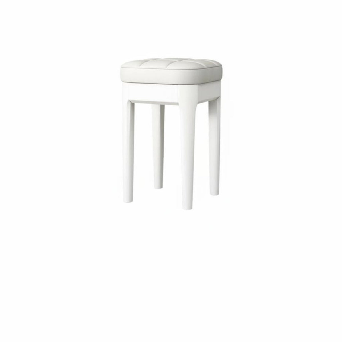 Padded Dressing Seat Sturdy Upholstered Four-Legged Stool Stable Structure