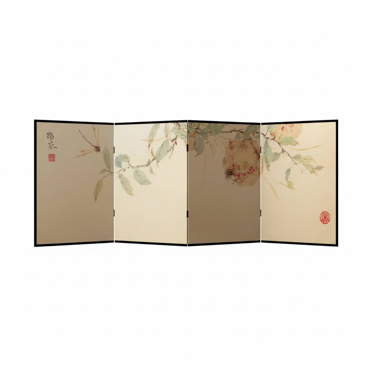 Chinese Landscape Folding Screen Oriental artistic Room Divider Freestanding