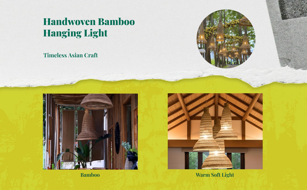 Handwoven bamboo chandelier shade