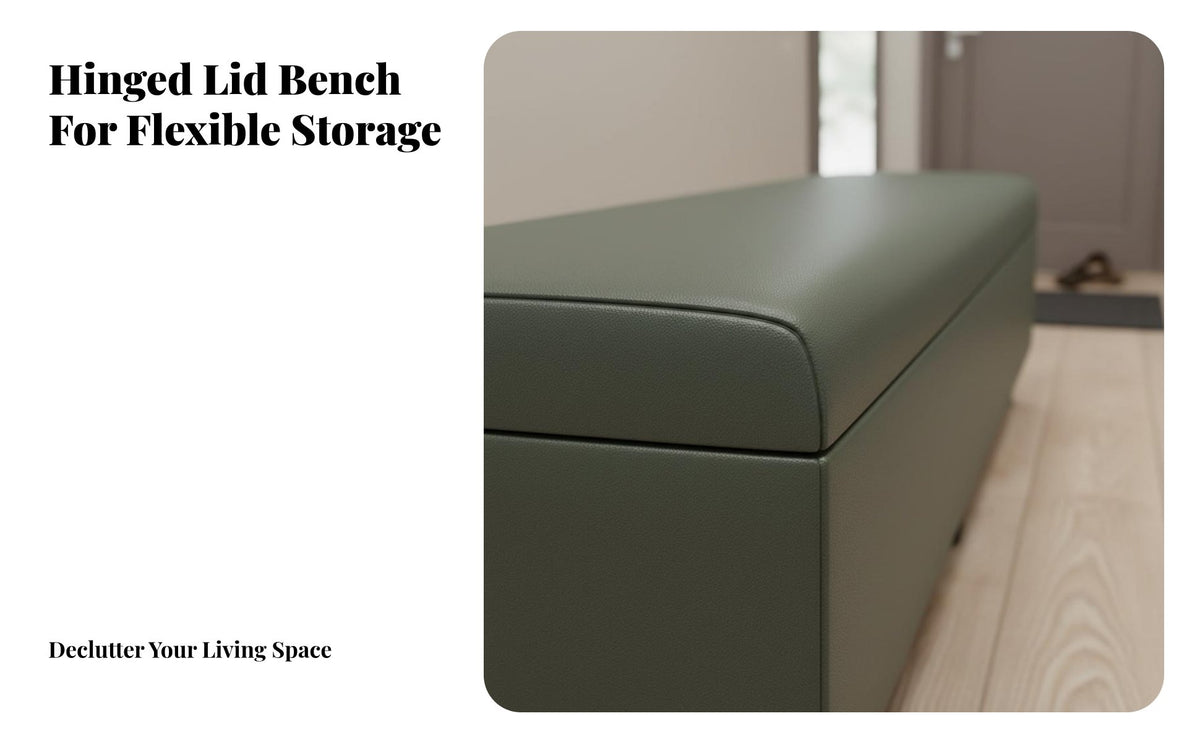 Space-Saving Design Upholstered Shoe Changing Stool Multi-Purpose Cushioned Entryway Stool Sturdy Construction Storage Bench High-Density Foam Cushion for Apartment Dwellers, Families, Homeowners, Mudroom, Hallway, Walk-in Closet, Living Room
