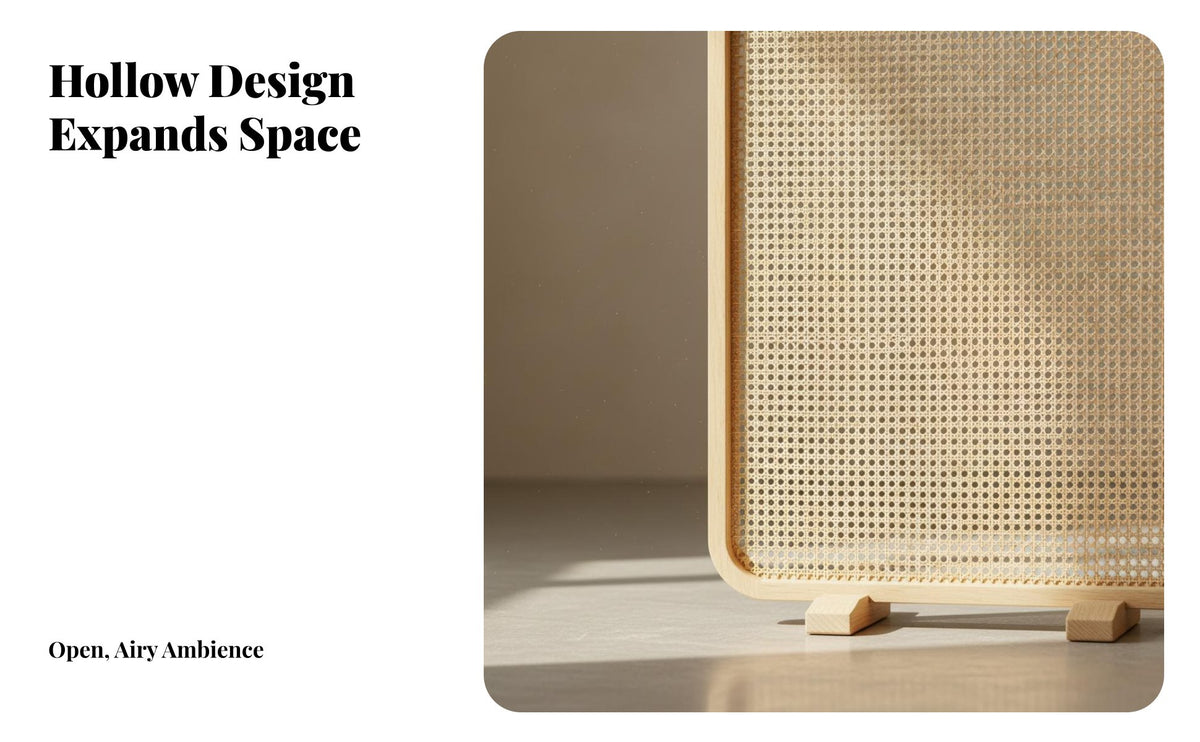 Movable Woven Panel Divider Freestanding Privacy Screen Minimalist-Inspired Partition Wall Space-Saving for Homeowners, Interior Design lovers, Office Workers, Living Room, Entrymethod, Studio Apartment, Bedroom