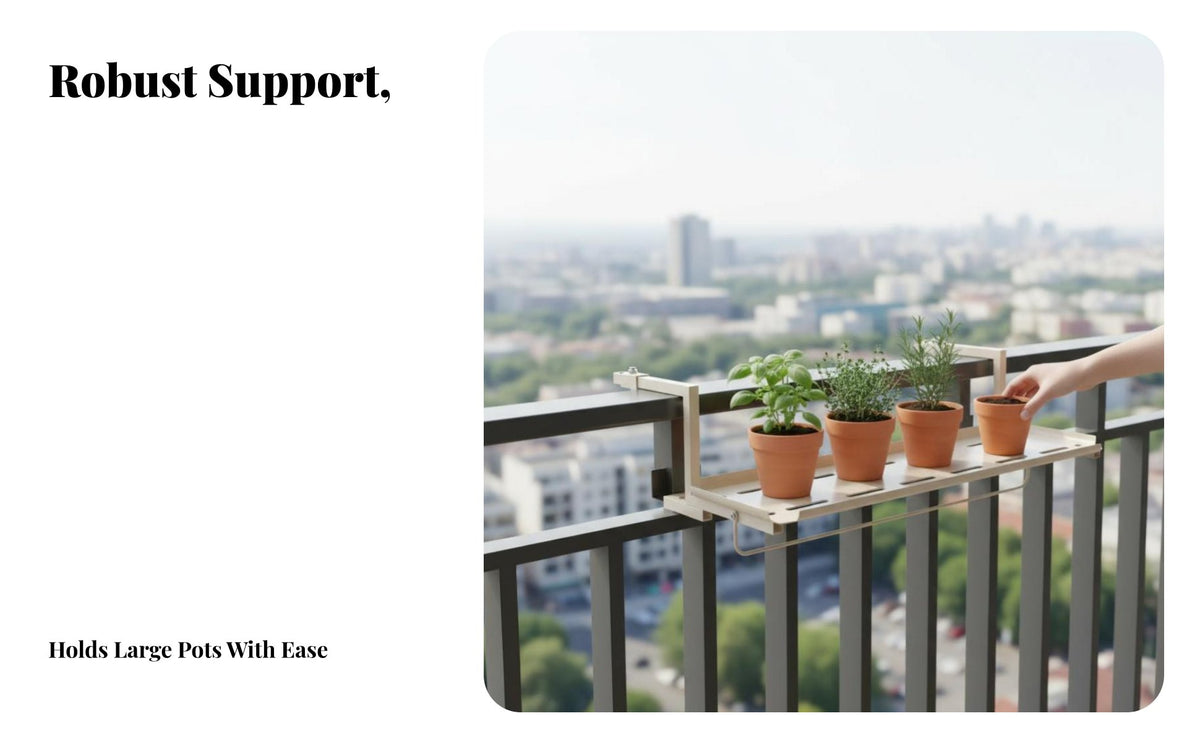 Space-Saving Hanging Railing Planter Easy to suspend & abovethe Pot planter holder Anti-Rust Plant Holder Adjustable hangers for Gardeners, Apartment Dwellers, Homeowners, Balcony, Patio, Fence, Porch