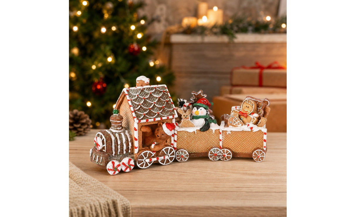 Christmas Figurine Hand-Painted Holiday Figurine Glittered Tabletop Ornament for Collectors, Mantel, Bookshelf