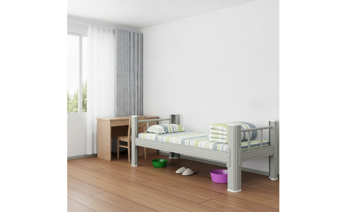 Bed Frame with Bed Board Strong Support Metal Bedstead Heavy Duty Furniture for Students, Kids, Small Bedrooms, Dorm Rooms, Student Accommodations
