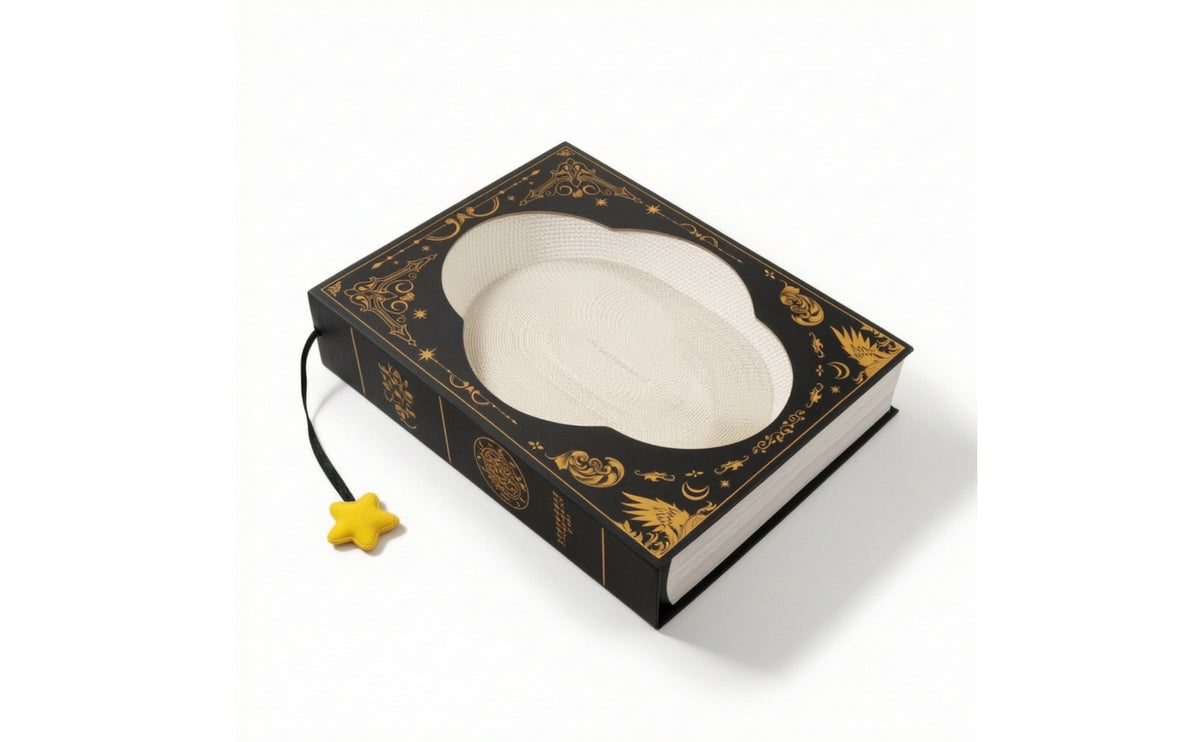 Corrugated Book Shaped Cat Scratcher | Wear-Resistant, Cat Scratcher Bed, for Reading Corner