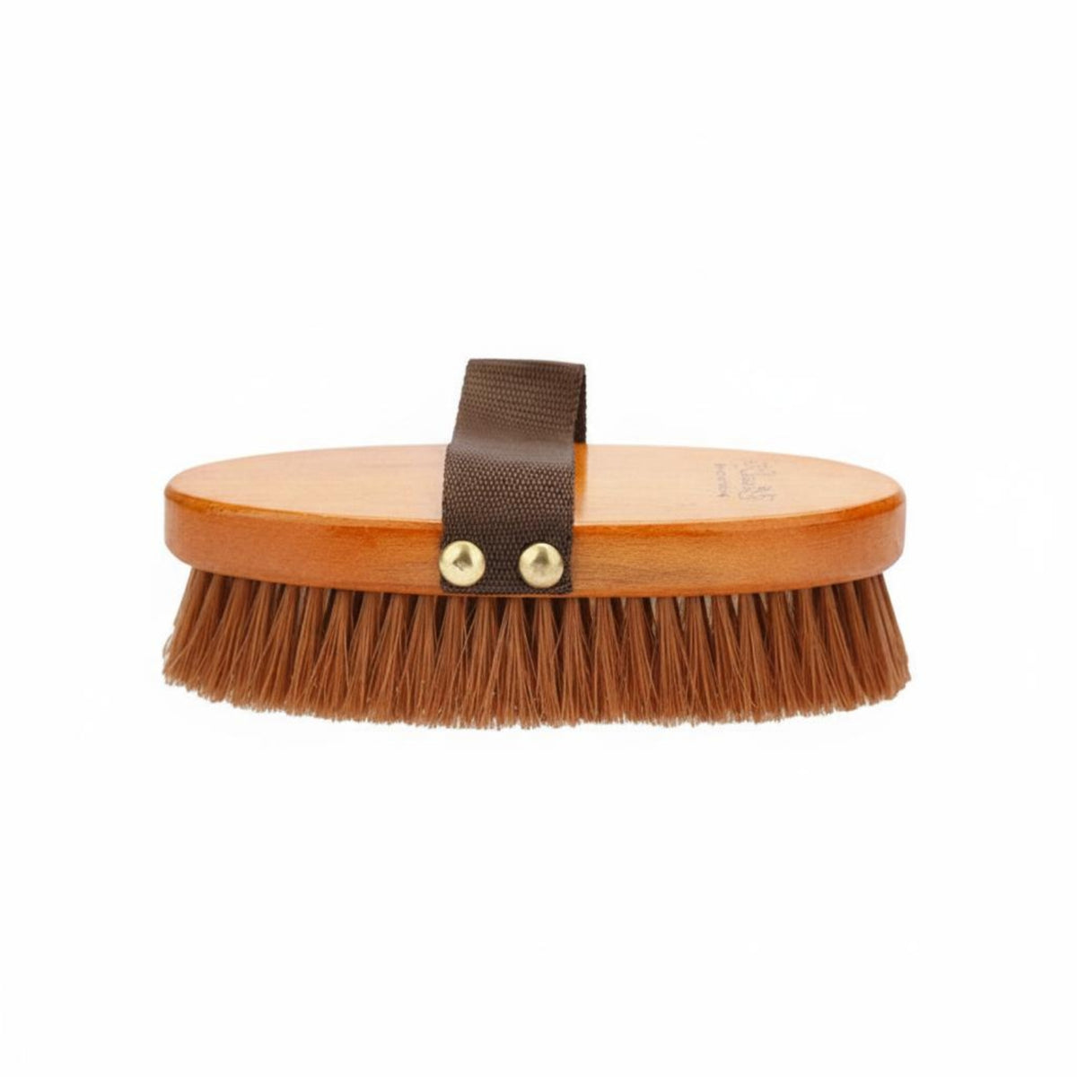 Horse Grooming Brush Woven Handle Strap Wooden Horse Brush Dense Bristles Pet Supply