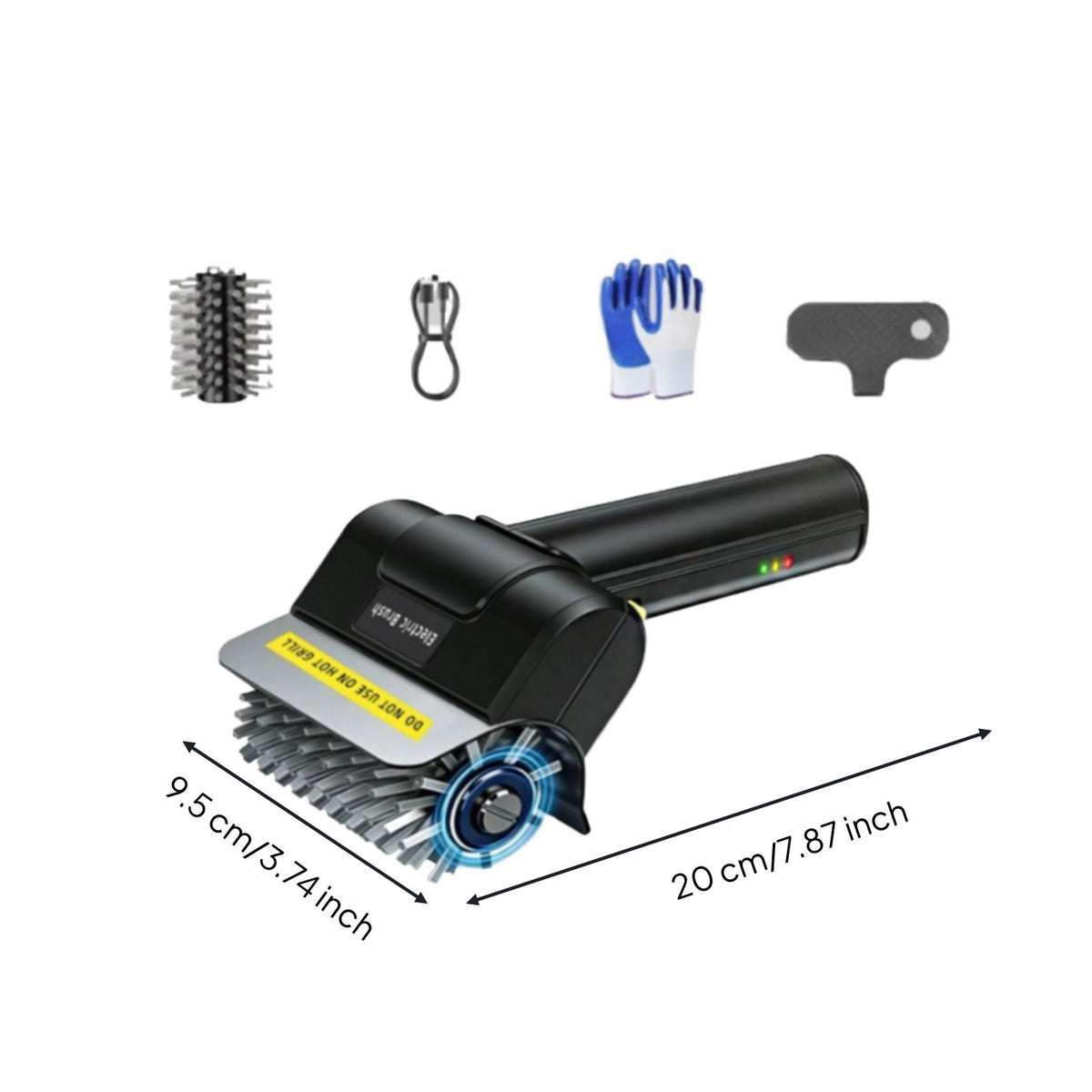Electric Bbq Cleaning Brush Usb-C Charging Cordless Grill Cleaner Anti-Shedding