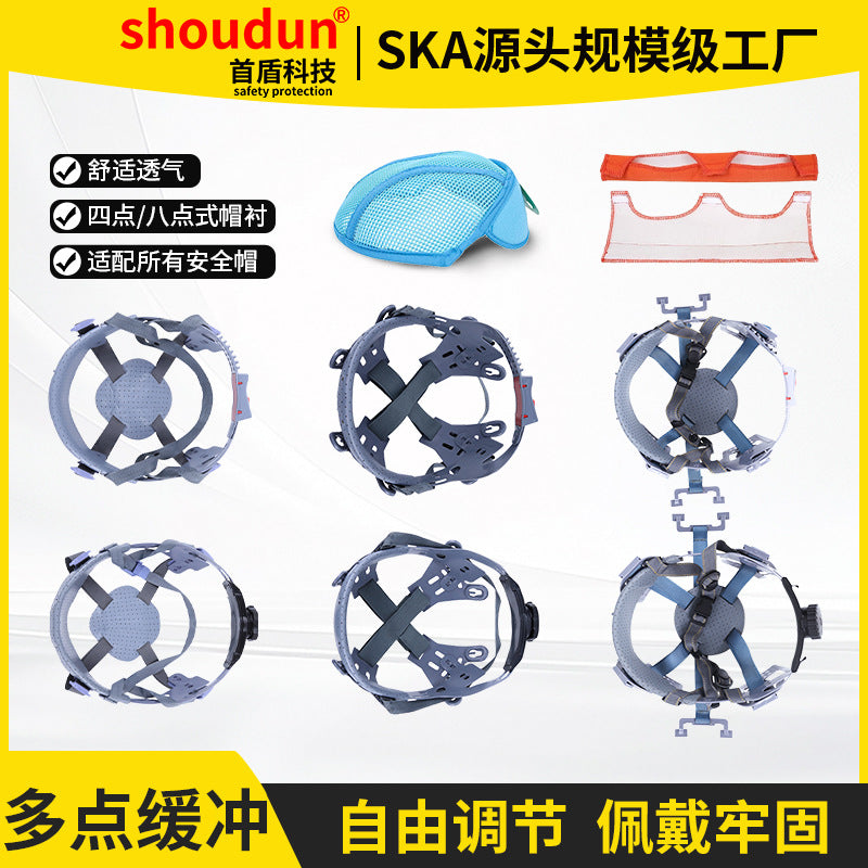 Cotton Safety Helmet Liner with Sweatband for Hard Hats