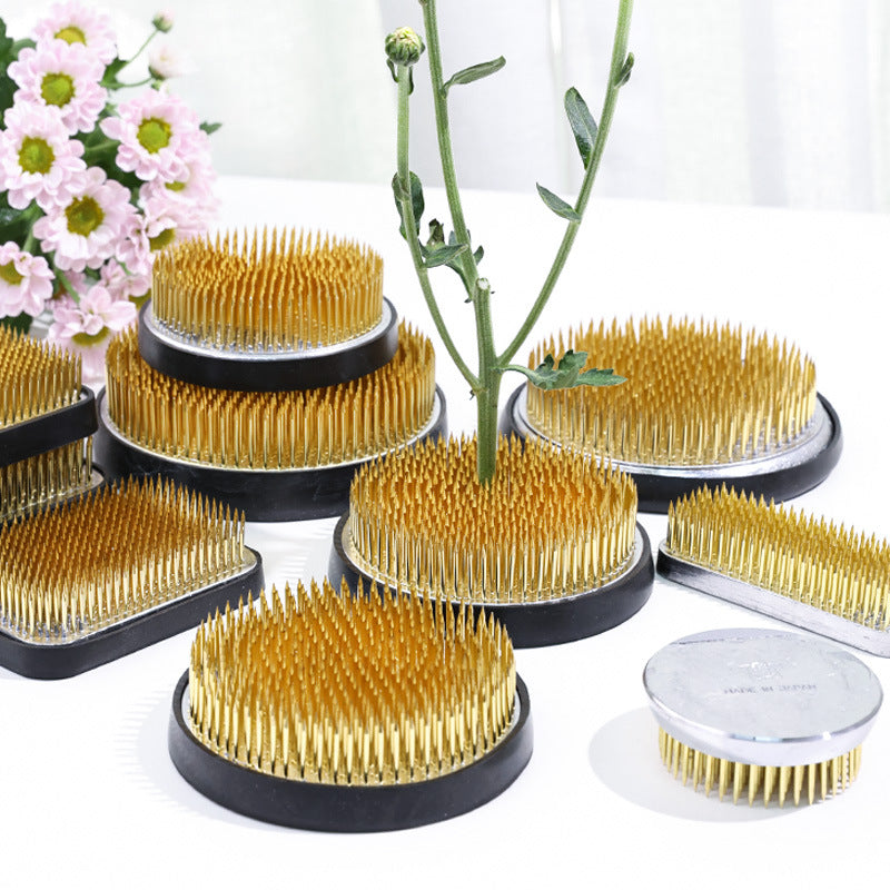 Japanese Import Ishizaki Masaru Black Sword Mountain Angular Round Extra Thick Japanese Flower Arrangement Needle Holder