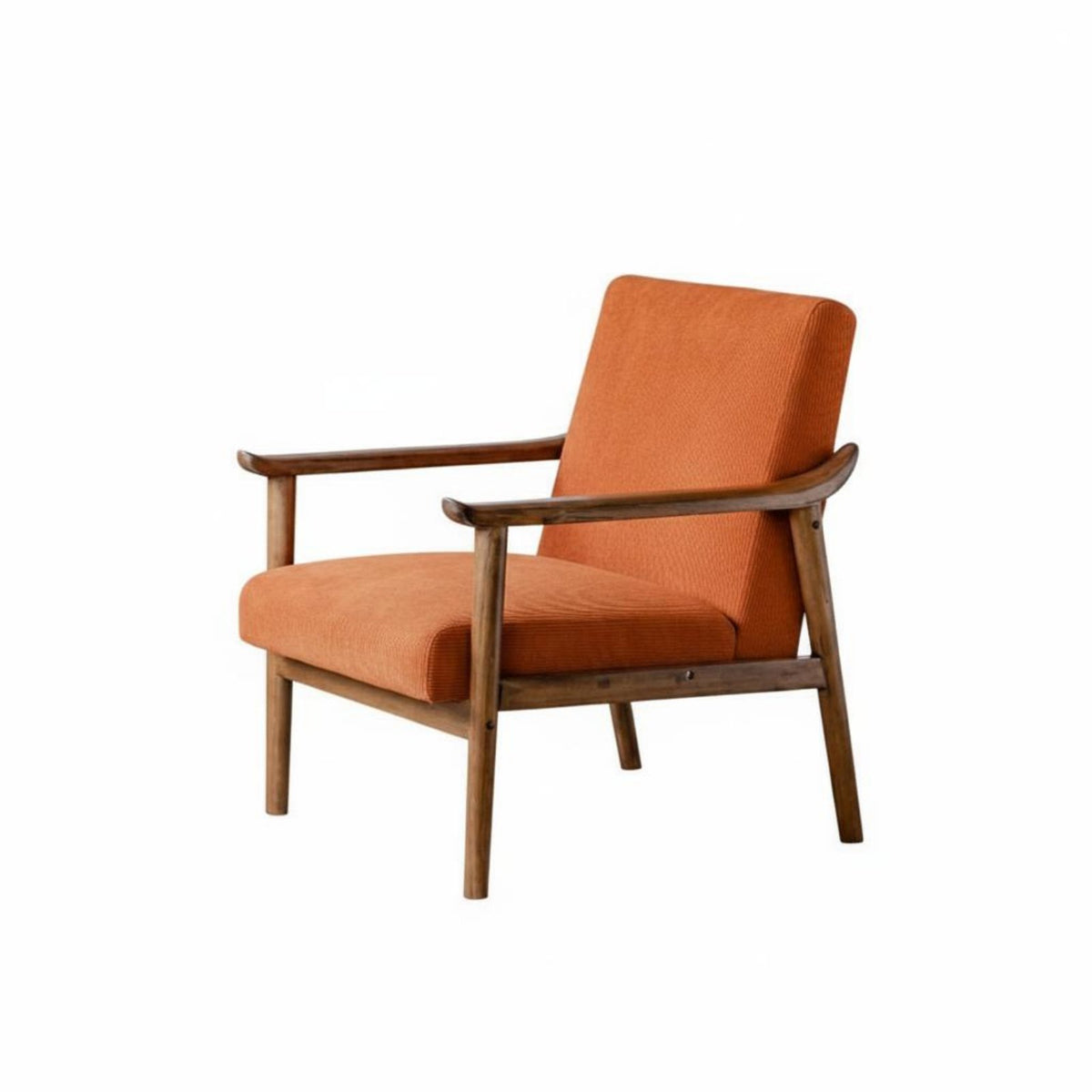 Upholstered Armchair with Wooden Frame Lighting Luxury Decorative Look Lounge Chair Thick Pad Ergonomic Design